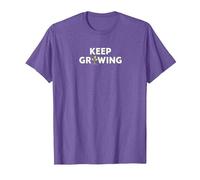 Keep Growing: Inspirational Gardening Art T-Shirt, Men, Purple Heather, 3XL