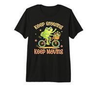 Keep Growing Keep Moving Cottagecore Frog Cute Positivity Premium T-Shirt