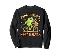 Keep Growing Keep Moving Cottagecore Frog Cute Positivity Sweatshirt