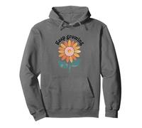 Keep Growing Retro Sunflower Illustration Pullover Hoodie