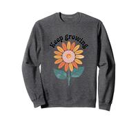 Keep Growing Retro Sunflower Illustration Sweatshirt