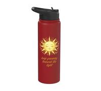 Keep Growing Towards the Light - Aesthetic Sun & Flowers Stainless Steel Insulated Water Bottle