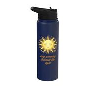 Keep Growing Towards the Light - Aesthetic Sun & Flowers Stainless Steel Insulated Water Bottle