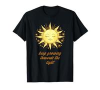 Keep Growing Towards the Light - Aesthetic Sun & Flowers T-Shirt