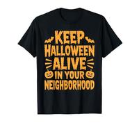 Keep Halloween Alive in Your Neighborhood Spooky Bat Pumpkin T-Shirt