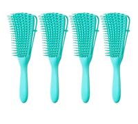 Keep in Style Detangling Hair Brush | Detangles All Hair Types | For Wet & Dry Hair | Flexible Strands for Pain Free Brushing & Cleaning | Eliminates Knots & Reduces Breakage | (Green, 4 Pack)