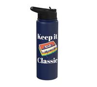 Keep It Classic Retro Cassette Music Vintage 90s 80s Gift Stainless Steel Insulated Water Bottle