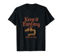 Keep it Fantasy Pipe Dragon Faucet Medieval Print T-Shirt