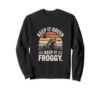 Keep It Green Keep It Froggy Retro Sunset Frog Sweatshirt