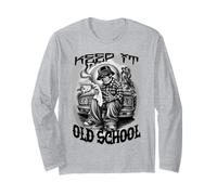 KEEP IT OLD SCHOOL Cholo Tattoo Chicano Art Skeleton Homie Long Sleeve T-Shirt