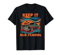 Keep It Old School Lowrider Car Chicano Low & Slow Oldies Value Graphic T-Shirt, Men, Black, M