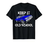 Keep It Old School Lowrider Car Chicano Low & Slow Oldies Value Graphic T-Shirt, Men, Black, S