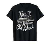 Keep It Old School Lowrider Car Chicano Low & Slow Oldies Value Graphic T-Shirt, Men, Black, S