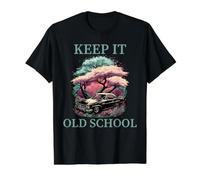 Keep It Old School Lowrider Car Chicano Low & Slow Oldies Value Graphic T-Shirt, Men, Black, S