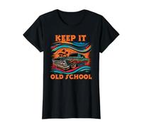 Keep It Old School Lowrider Car Chicano Low & Slow Oldies Value Graphic T-Shirt, Women, Black, M