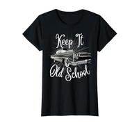 Keep It Old School Lowrider Car Chicano Low & Slow Oldies Value Graphic T-Shirt, Women, Black, XL