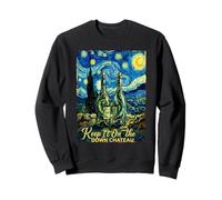 Keep It On The Down Chateau Wine Starry Painting Art Sweatshirt