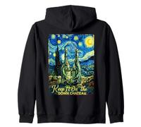 Keep It On The Down Chateau Wine Starry Painting Art Zip Hoodie