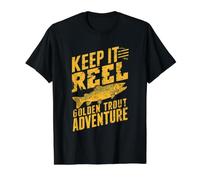 Keep It Reel Golden Trout Adventure Rainbow Fish Fishing Value Graphic T-Shirt, Men, Black, M