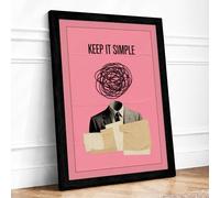 Keep It Simple Eclectic Framed Wall Art Print A3 (42×29.7cm) Black, Wall Decor for Living Room, Bedroom, Office & Home, Ready to Hang, Art Gift