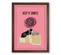 Keep It Simple Eclectic Framed Wall Art Print A3 (42×29.7cm) Walnut, Wall Decor for Living Room, Bedroom, Office & Home, Ready to Hang, Art Gift