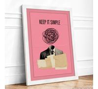 Keep It Simple Eclectic Framed Wall Art Print A3 (42×29.7cm) White, Wall Decor for Living Room, Bedroom, Office & Home, Ready to Hang, Art Gift