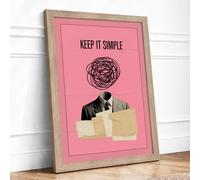 Keep It Simple Eclectic Framed Wall Art Print A4 Oak