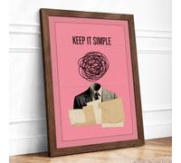Keep It Simple Eclectic Framed Wall Art Print A4 Walnut