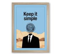 Keep It Simple Modern Framed Wall Art Print A3 (42×29.7cm) Oak, Wall Decor for Living Room, Bedroom, Office & Home, Ready to Hang, Art Gift