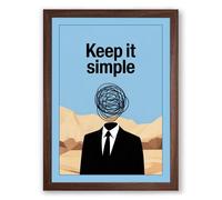 Keep It Simple Modern Framed Wall Art Print A3 (42×29.7cm) Walnut, Wall Decor for Living Room, Bedroom, Office & Home, Ready to Hang, Art Gift