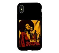 Keep It Soulful Retro Afro Soul Singer 70s Music Lover Case for iPhone X/XS