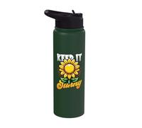Keep It Sunny Sunflower Positive Vibes Summer Stainless Steel Insulated Water Bottle
