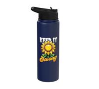 Keep It Sunny Sunflower Positive Vibes Summer Stainless Steel Insulated Water Bottle