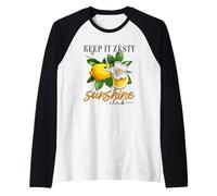 Keep It Zesty Sunshine Club Lemon Blossom Raglan Baseball Tee