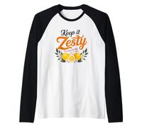Keep It Zesty Sunshine Club Lemons Blooms Raglan Baseball Tee