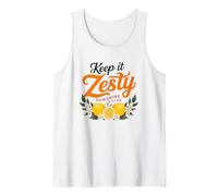 Keep It Zesty Sunshine Club Lemons Blooms Tank Top