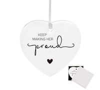 Keep Making Her Proud Memorial Ceramic Pendant with Gift Box, Sympathy Bereavement Gifts for Loss of Mum Mother, Bereavement Grief Mum Memorial Gifts, Proud of You Thinking of You Hanging Ornament