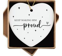Keep Making Him Proud Ceramic Ornaments in Memory of Loved One Gifts Remembrance Bereavement Gift for Loss of Dad Father Grandpa Husband Brother Christmas Tree Decorations
