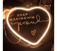 "Keep Making Him Proud" Heart Neon Sign, Gift for Dad, Positive Quotes Decorative Neon Lights for Home Room Wall Decor Neon Light Sign, Christmas Birthday Gift(warm white)