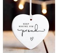 Keep Making Him Proud Memorial Ceramic Pendant, Bereavement Keepsake Memorial Hug Token Gift, Acrylic Pendants Memorial Gifts, Sympathy Bereavement Gifts, Proud of You Thinking of You Hanging Ornament