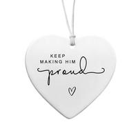 Keep Making Him Proud Memorial Gift, Heart-Shaped Thinking of Your Dad Father Grandad Memory Gifts, Inspirational Hanging Ornament, Hanging Hearts Memory Token Memorial, for Sympathy Hug Gift