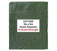 KEEP ME DRY Tarpaulin Ground Sheet, Waterproof, Green, HEAVY DUTY (100gsm)