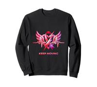 Keep Moving Heart Pulse Ribbon Energy Motivation Design Sweatshirt