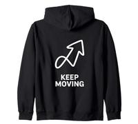 Keep Moving Upward Arrow Foward Progress Motivational Zip Hoodie