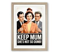 Keep Mum Propaganda Vintage Framed Wall Art Print A3 (42×29.7cm) Oak, Wall Decor for Living Room, Bedroom, Office & Home, Ready to Hang, Art Gift