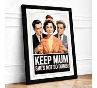 Keep Mum Propaganda Vintage Framed Wall Art Print A4 (29.7×21cm) Black, Wall Decor for Living Room, Bedroom, Office & Home, Ready to Hang, Art Gift