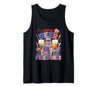 Keep My Beer While I Light Fireworks 4th of July US Flag Tank Top