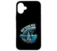 Keep Oceans Wild Whale Conservation Marine Life Design Case for iPhone 16 Plus