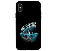 Keep Oceans Wild Whale Conservation Marine Life Design Case for iPhone X/XS