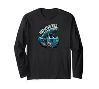 Keep Oceans Wild Whale Conservation Marine Life Design Long Sleeve T-Shirt